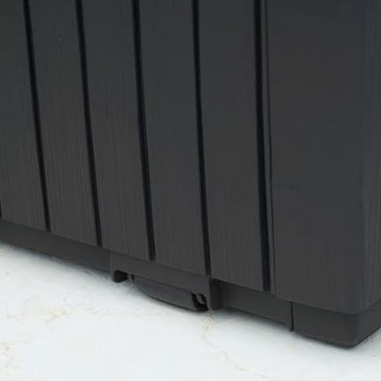 Keter Cushion Box, Rainproof, Balcony Springwood Cushion Storage Box, Brown, 123 x 53.5 x 57 cm, 305 L, 17202488