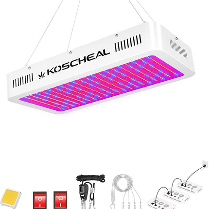 KOSCHEAL KS2000 LED Grow Light Full Spectrum,Plant Grow Light with Veg & Bloom Switch for Hydroponic Indoor Plants LED Grow Lamp with Daisy Chain, Output 230W±5%