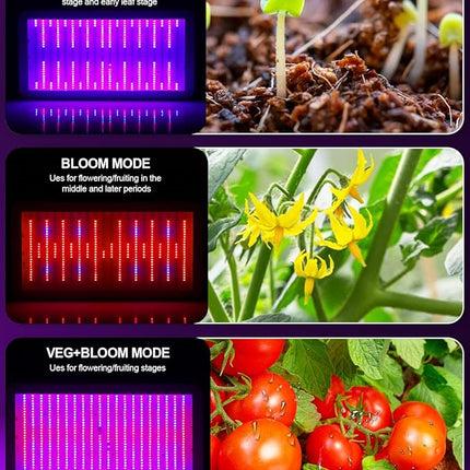 KOSCHEAL KS2000 LED Grow Light Full Spectrum,Plant Grow Light with Veg & Bloom Switch for Hydroponic Indoor Plants LED Grow Lamp with Daisy Chain, Output 230W±5%