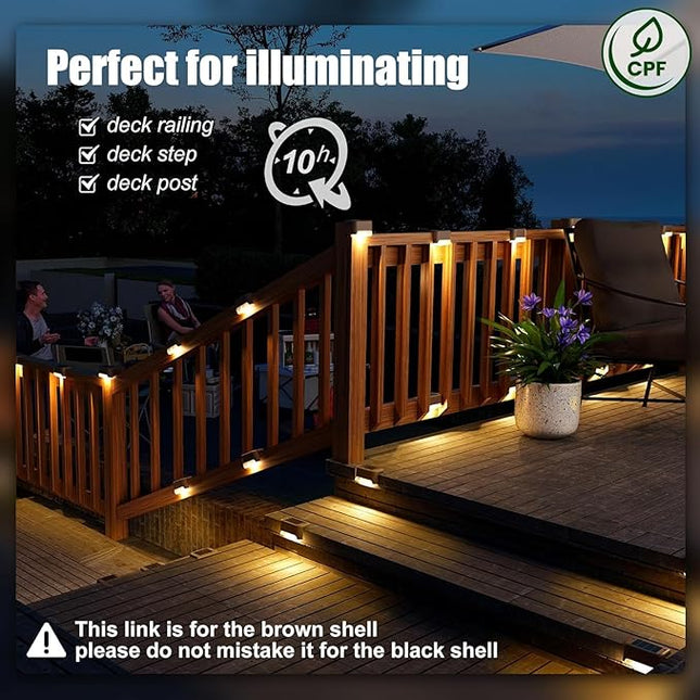 SOLPEX Solar Deck Lights Outdoor 16 Pack, Solar Step Lights Waterproof Led Solar lights for Outdoor Stairs, Step , Fence, Yard, Patio, and Pathway(Warm White)