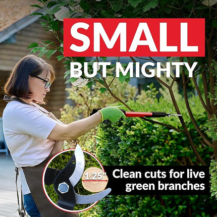 TABOR TOOLS GL18A Small Bypass Lopper, Short Bypass Tree Trimmer, Chops Branches with Ease, Branch Cutter with 1.25 Inch Clean Cut Capacity.
